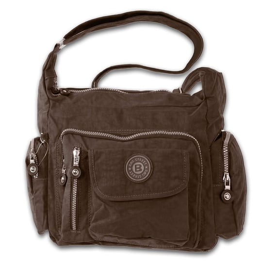 Bag Street nylonowa torba damska torebka na ramię brązowy 30x15x22 OTJ204C Bag Street