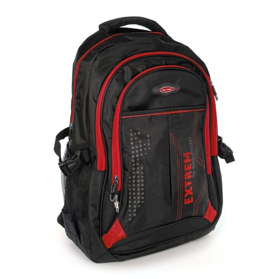 Bag Street syntetyczny plecak damski męski sportowy czarny czerwony OTJ605R Bag Street