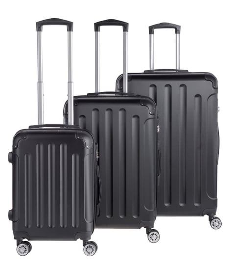 Bagia, Komplet walizek, Berlin, czarny 3szt. rozmiar L, M, S Bagia
