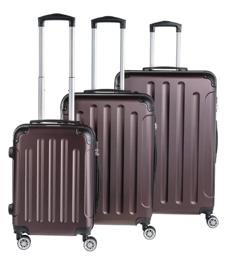 Bagia, Komplet walizek, Berlin D, brązowy 3szt. rozmiar L, M, S Bagia