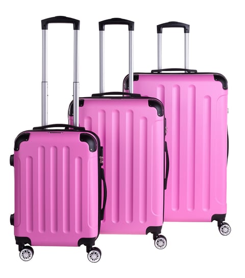 Bagia, Komplet walizek Berlin, różowy, 3szt. rozmiar L, M, S Bagia