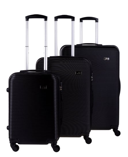 Bagia, Komplet walizek, Geneva, czarny, 3szt. rozmiar L, M, S Bagia