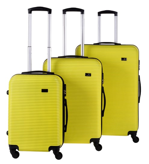 Bagia, Komplet walizek, Geneva, żółty, 3szt. rozmiar L, M, S Bagia