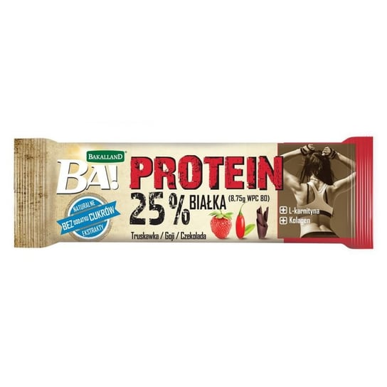 Bakalland, baton proteinowy truskawka & goji BA!, 35g Bakalland