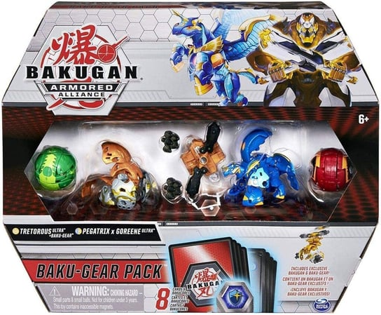 Bakugan Baku-Gear zestaw 4 figurki i karty Tretorous Pegatrix x Goreene Spin Master