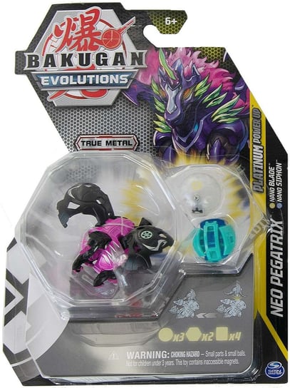 Bakugan Evolutions Platinum Power Up Neo Pegatrix + 3 figurki i karty Spin Master