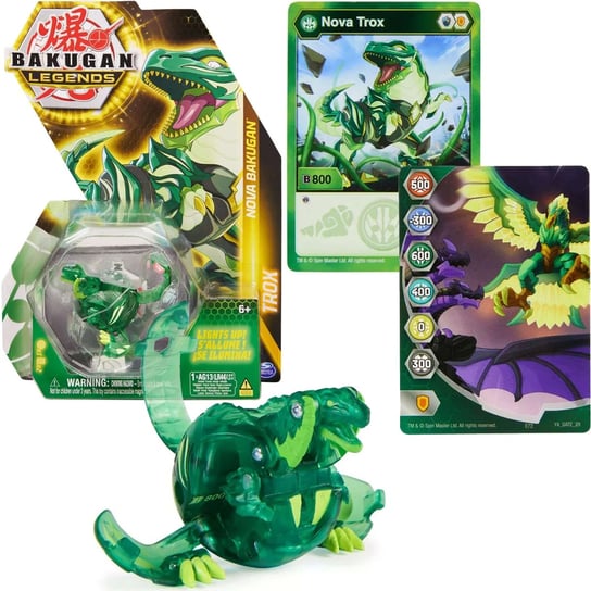 Bakugan Legends Nova Ventus Trox świecąca figurka + karty + bakucores Spin Master