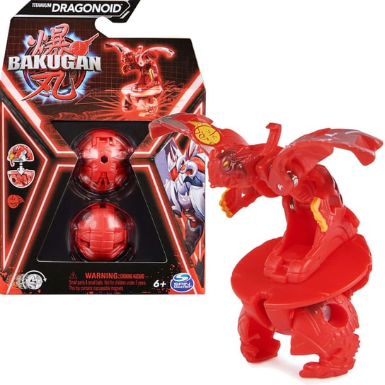 Bakugan Titanium Dragonoid Czerwona Figurka Bitewna Transformująca + Karty Bakugan