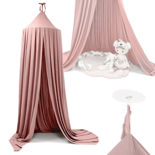 BALDACHIM kurtyna, namiot tipi | wiszący | różowy| osłona ikonka