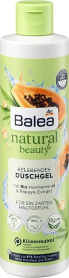 Balea, Natural, żel pod prysznic z olejem z nasion konopi i ekstraktem z papai, 250 ml Balea