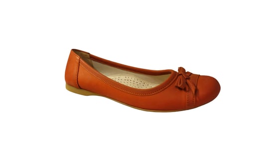 Balerinki damskie pomarańcz obcas 1cm nr.36 Polskie buty