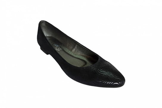 Baletka czarna na szerszą stopę obcas 2,3cm nr.38 Polskie buty