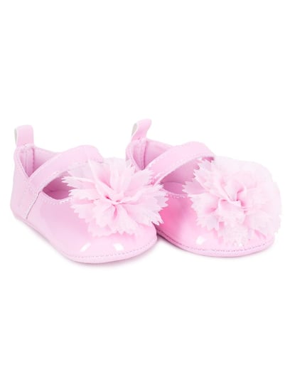 Baletki buty lakierki NIECHODKI różowe z kwiatem BUCIKI CHRZEST YoClub