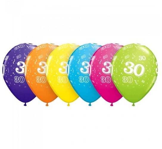 Balon, 11", liczba 30, pastelowy mix tropikalny, 6 sztuk GoDan
