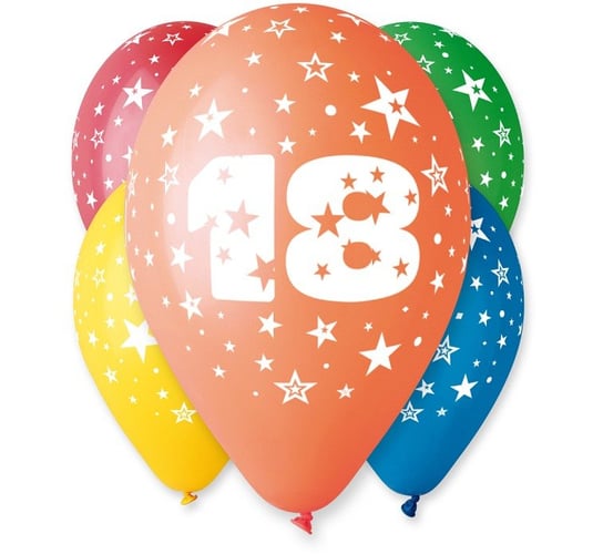Balon, 12", liczba 18, pastelowy mix, 5 sztuk Gemar