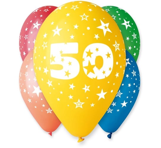 Balon, 12", liczba 50, pastelowy mix, 5 sztuk Gemar