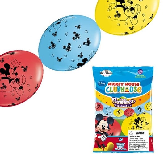 Balon, 12", Mickey Mouse, Pastel Mix Specjalny, 10 Sztuk Qualatex