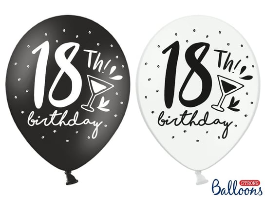 Balon, 18th! Birthday, 30 cm, 6 sztuk PartyDeco