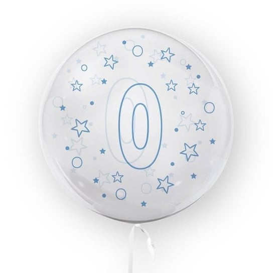 Balon 45cm Gwiazdki cyfra 0 niebieski TUBAN TUBAN