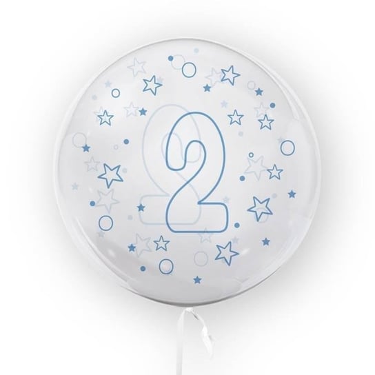 Balon 45cm Gwiazdki cyfra 2 niebieski TUBAN TUBAN