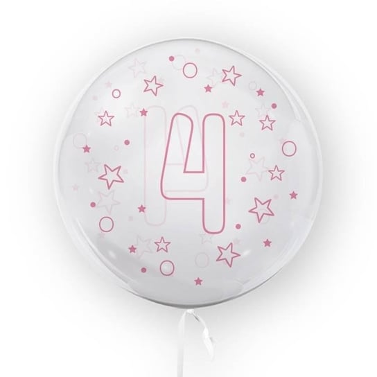 Balon 45cm Gwiazdki cyfra 4 różowy TUBAN TUBAN