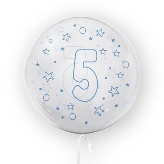 Balon 45cm Gwiazdki cyfra 5 niebieski TUBAN TUBAN