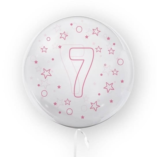 Balon 45cm Gwiazdki cyfra 7 różowy TUBAN TUBAN