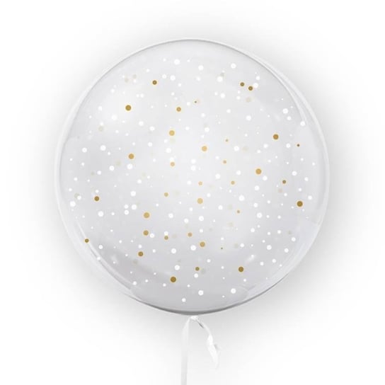 Balon 45cm Kropki biały & złoty TUBAN TUBAN