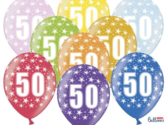 Balon, 50th Birthday, 30 cm, 6 sztuk PartyDeco