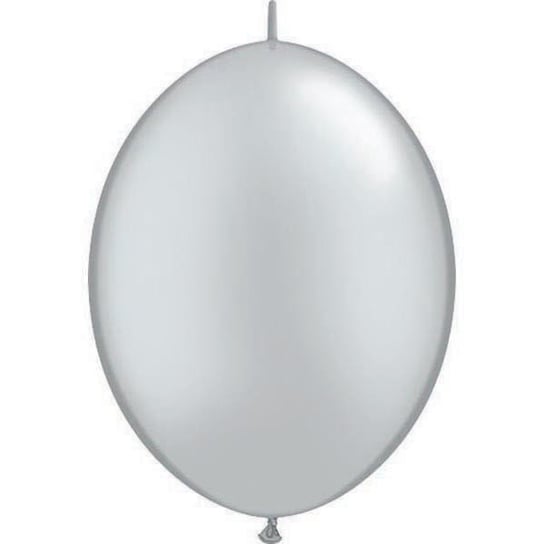 Balon 6 z łącznikiem srebrny metalik 50 szt. Inna marka
