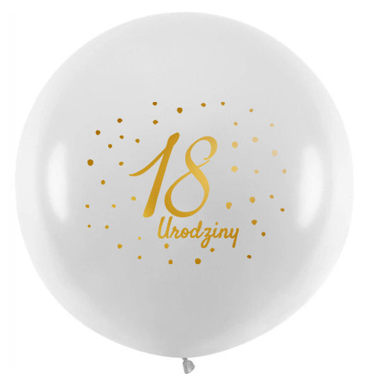 Balon biały "18" urodziny 45 cm 1 szt. somgo