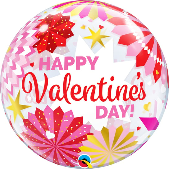 Balon bubble "Happy Valentine's" 22'' Qualatex