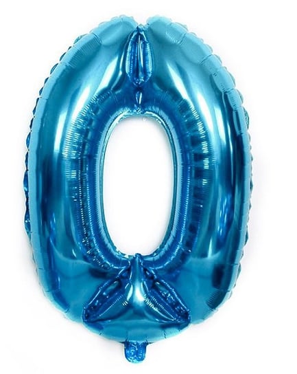 Balon Cyfra Numer 0 Urodziny Rocznica Duża 75 Cm Niebieski Hopki