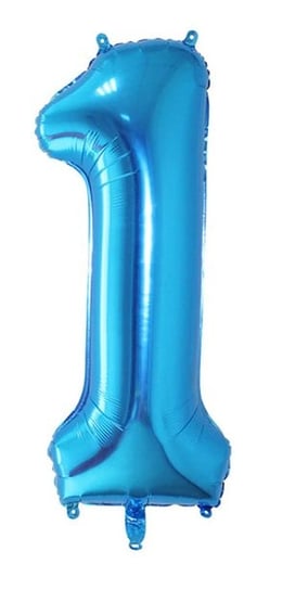 Balon Cyfra Numer 1 Urodziny Rocznica Duża 75 Cm Niebieski Hopki