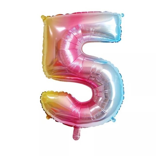 Balon Cyfra Numer 5 Urodziny Rocznica Duża 75 Cm Tęczowy Hopki