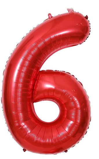 Balon Cyfra Numer 6 Urodziny Rocznica Duża 75 Cm Czerwony Hopki