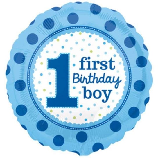 Balon foliowy, 1. Urodziny Chłopca, 17", niebieski Amscan