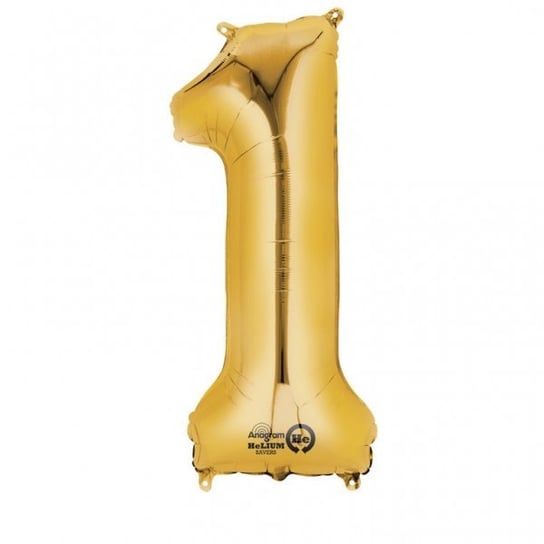 Balon foliowy 16" Złoty mini numer 1 Anagram