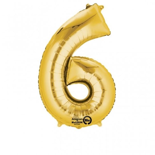 Balon foliowy 16" Złoty mini numer 6 Anagram