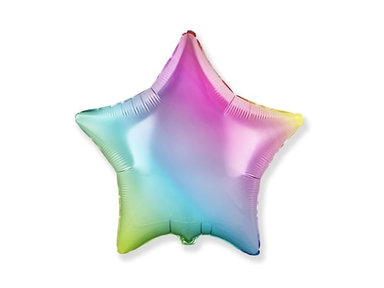 Balon foliowy 18 cali FX - Gwiazda (pastel tęczowy) Flexmetal Balloons