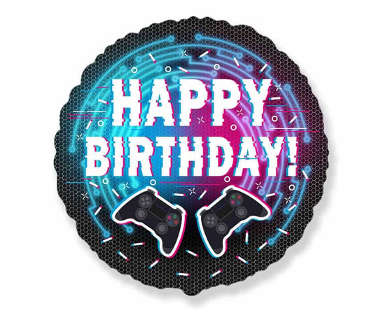 Balon foliowy 18" FX - Happy Birthday - Kontroler (Gamepad) Flexmetal