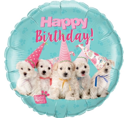 Balon foliowy, 18", Happy Bday Puppies GoDan