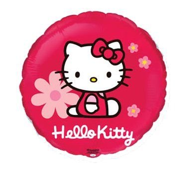 Balon foliowy, 18", Hello Kitty z kwiatkami GoDan
