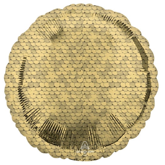 Balon foliowy 18" Koło w cekiny złote Anagram