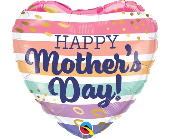 Balon foliowy 18" QL HRT "Happy Mother's Day" Paski Boho Inna marka