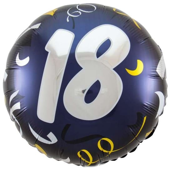 Balon foliowy, 18 urodziny, 18", czarny Folat