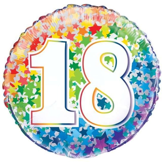 Balon foliowy, 18 urodziny - Rainbow, 18" Unique