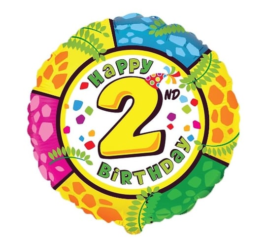 Balon foliowy, 2 urodziny, 18" Flexmetal Balloons