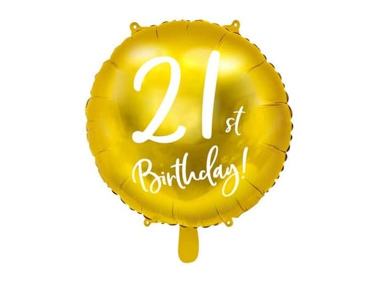 Balon foliowy, 21 urodziny, złoto PartyDeco