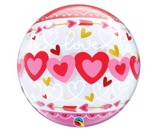 Balon foliowy 22" QL Bubble Poj. "Love - Connected Hearts" Qualatex